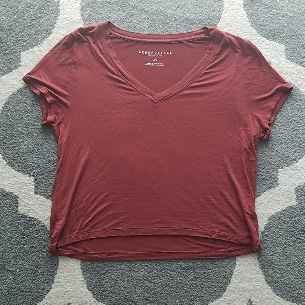 Soft cropped burnt orange tee